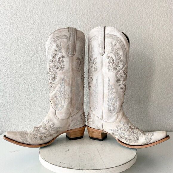 NEW Lane Santorini Womens Cowboy Boots 10.5 Leather Western Wedding 15" Tall - Picture 7 of 11